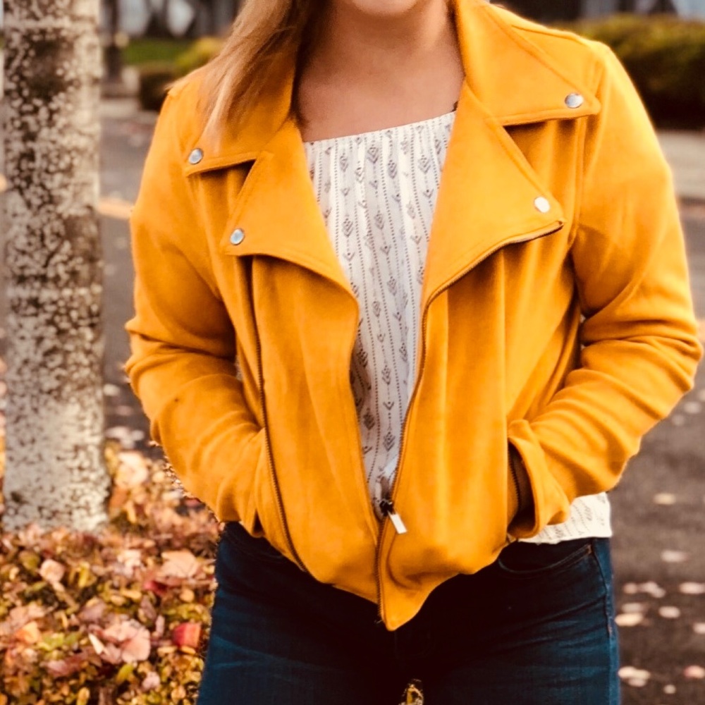 Suede biker jacket
